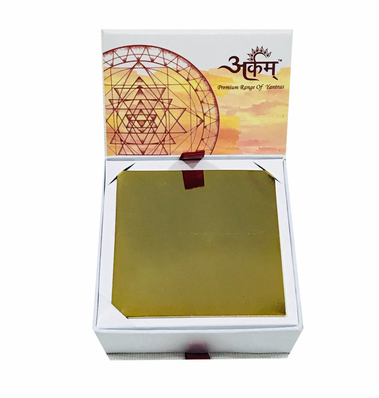 Arkam Gita Yantra / Geeta Yantra - Gold Plated Copper - (4 x 4 inches, Golden) - Retail Maharaj
