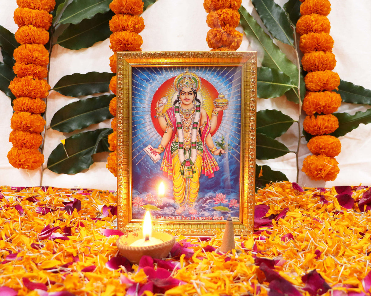 ARKAM Dhanvantari Puja Samagri Kit/Dhanteras Puja Kit/Dhanwantari Pooja Kit/Dhanwantari Pooja Samagri (40+ Items) with Detailed Puja Vidhi in Hindi - Retail Maharaj