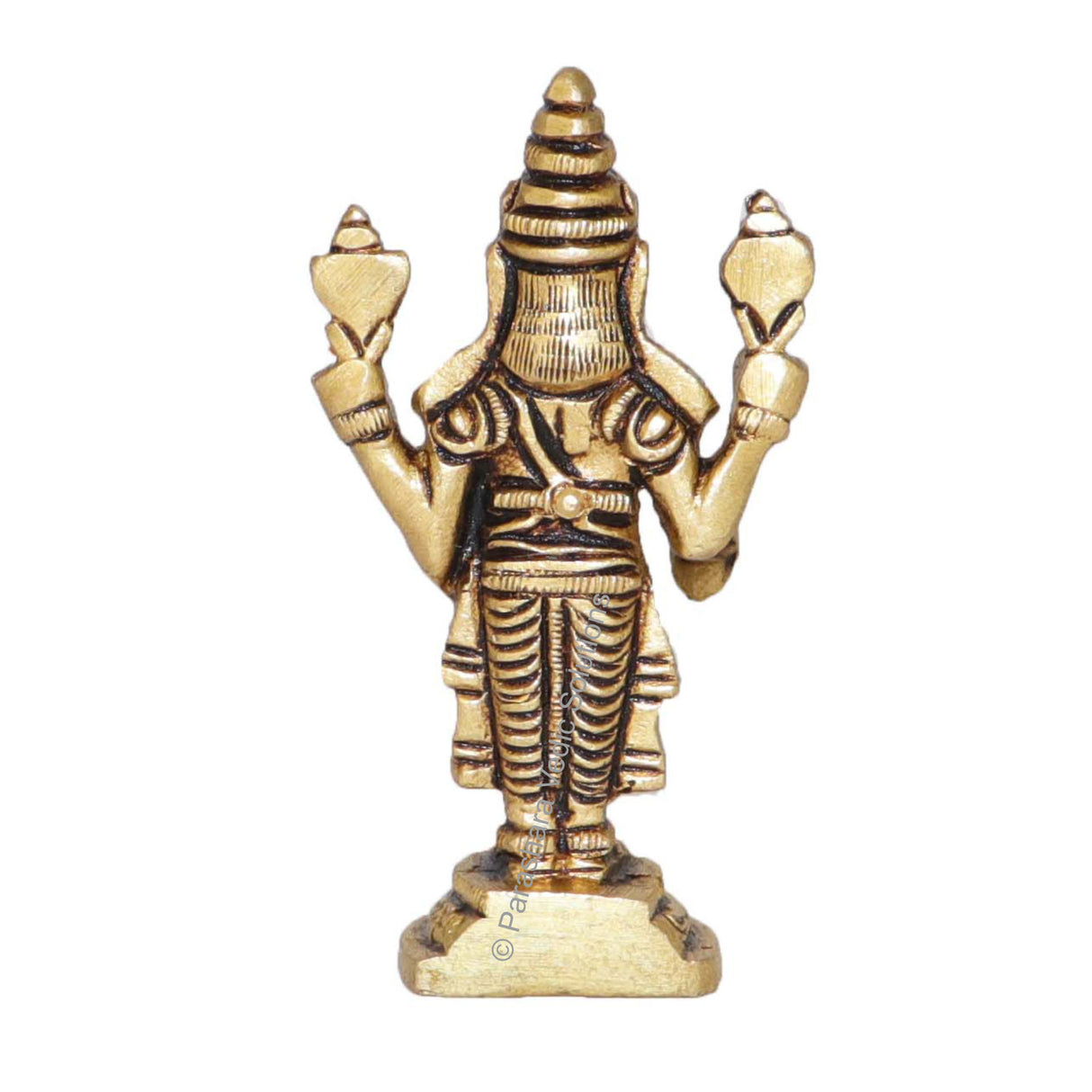 Arkam Brass Balaji Murti / Venkateshwara Idol / Pital Tirupati Balaji Statue - Antique Brass For Home / Temple / Office (Height: 8 cm, Weight: 120 gms) - Retail Maharaj