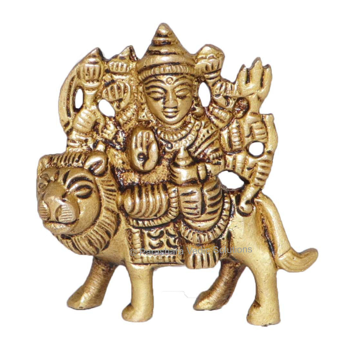 Arkam Brass Durga Murti / Durga Maa Idol / Pital Durga Mata Statue - Antique Brass For Home / Temple / Office (Height: 6 cm, Weight: 130 gms) - Retail Maharaj