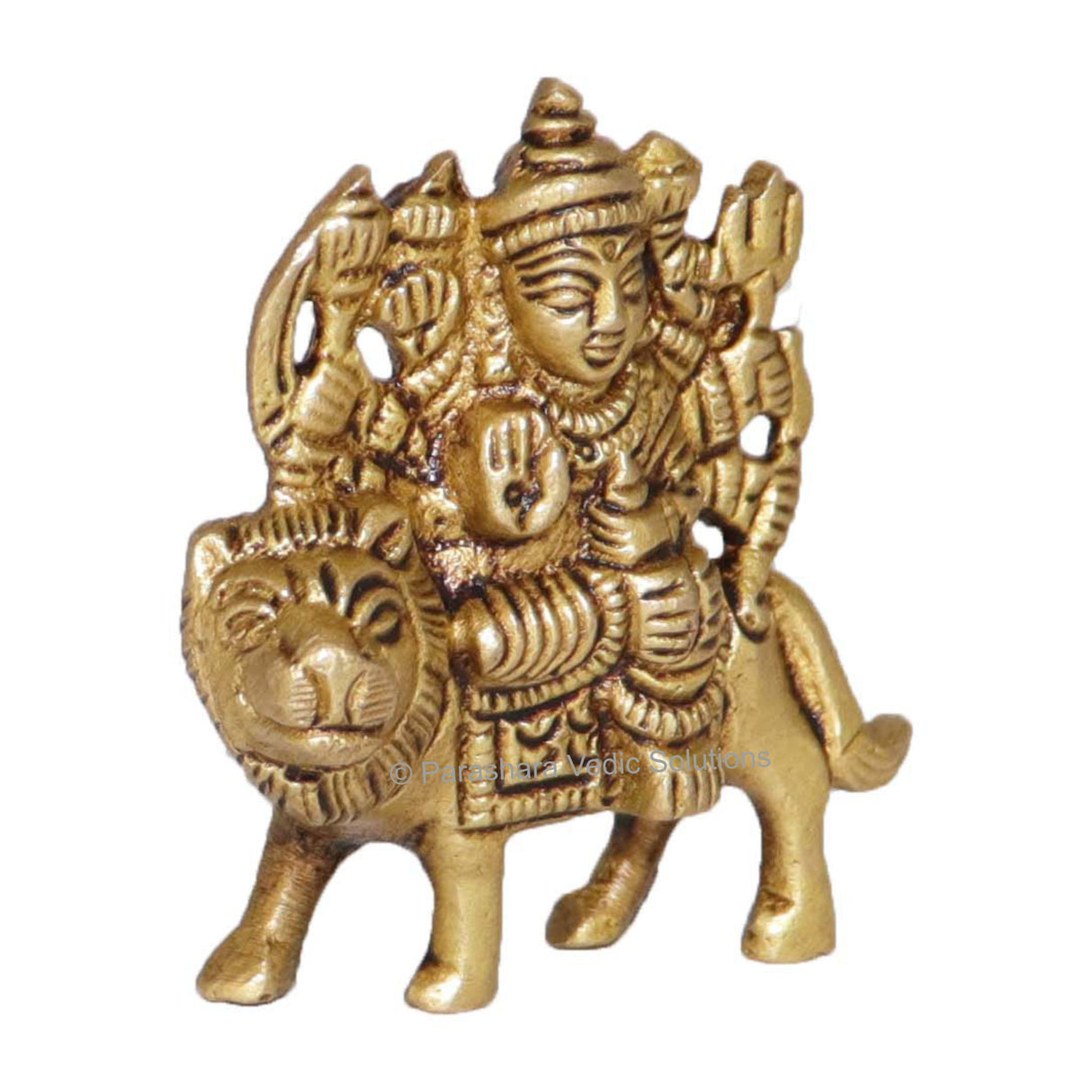 Arkam Brass Durga Murti / Durga Maa Idol / Pital Durga Mata Statue - Antique Brass For Home / Temple / Office (Height: 6 cm, Weight: 130 gms) - Retail Maharaj