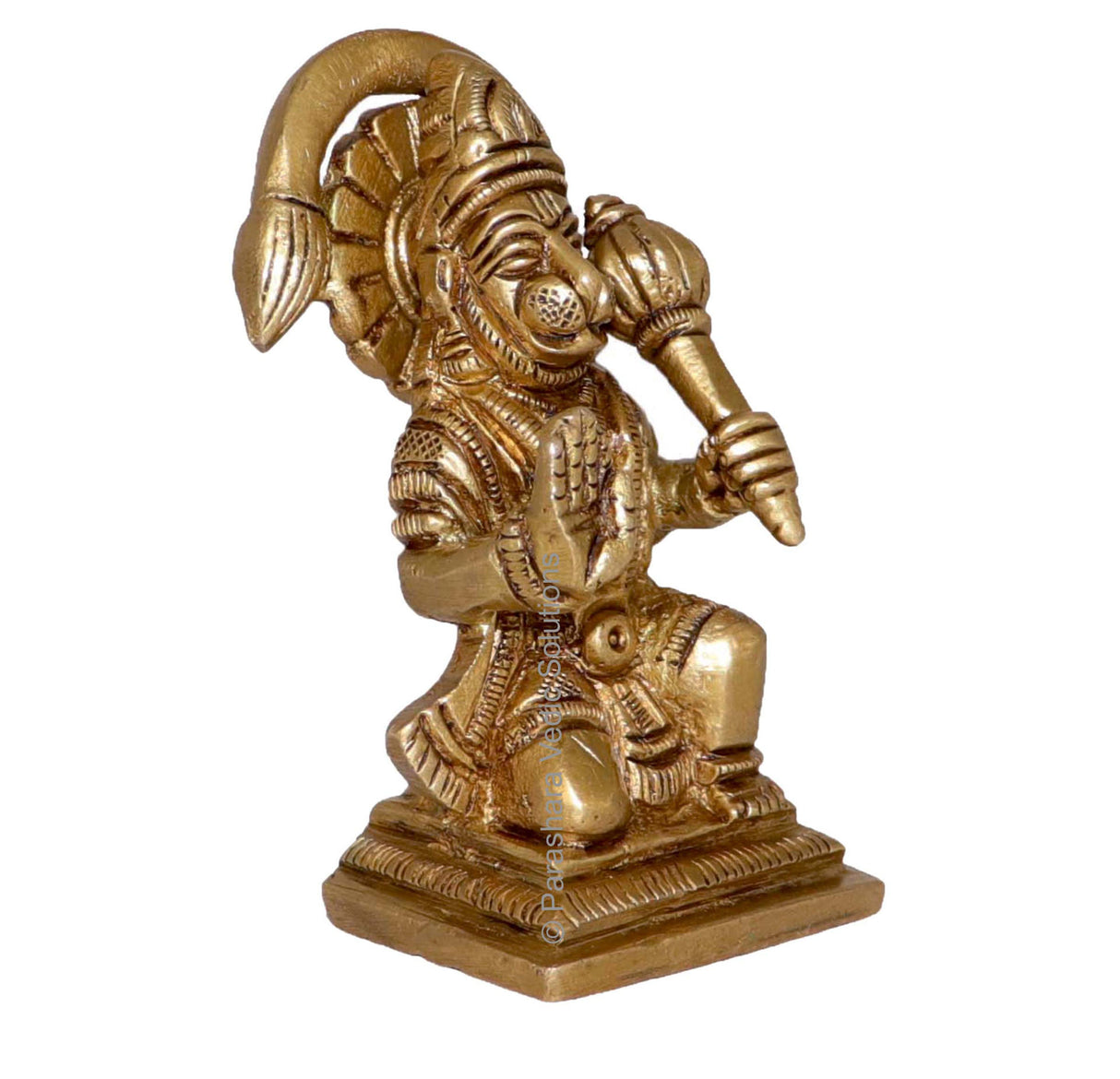 Arkam Brass Hanuman Murti / Maruti Idol / Pital Anjaneya Statue - Antique Brass For Home / Temple / Office (Height: 7.4 cm, Weight: 250 gms) - Retail Maharaj