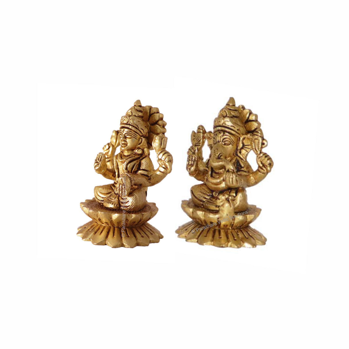 Arkam Brass Lakshmi Ganesh Murti / Laxmi Ganesh Idol / Pital Lakshmi Ganpati Statue (Set of 2) - Antique Brass For Home / Temple / Office (Height: 7.8 cm, Weight: 670 gms) - Retail Maharaj