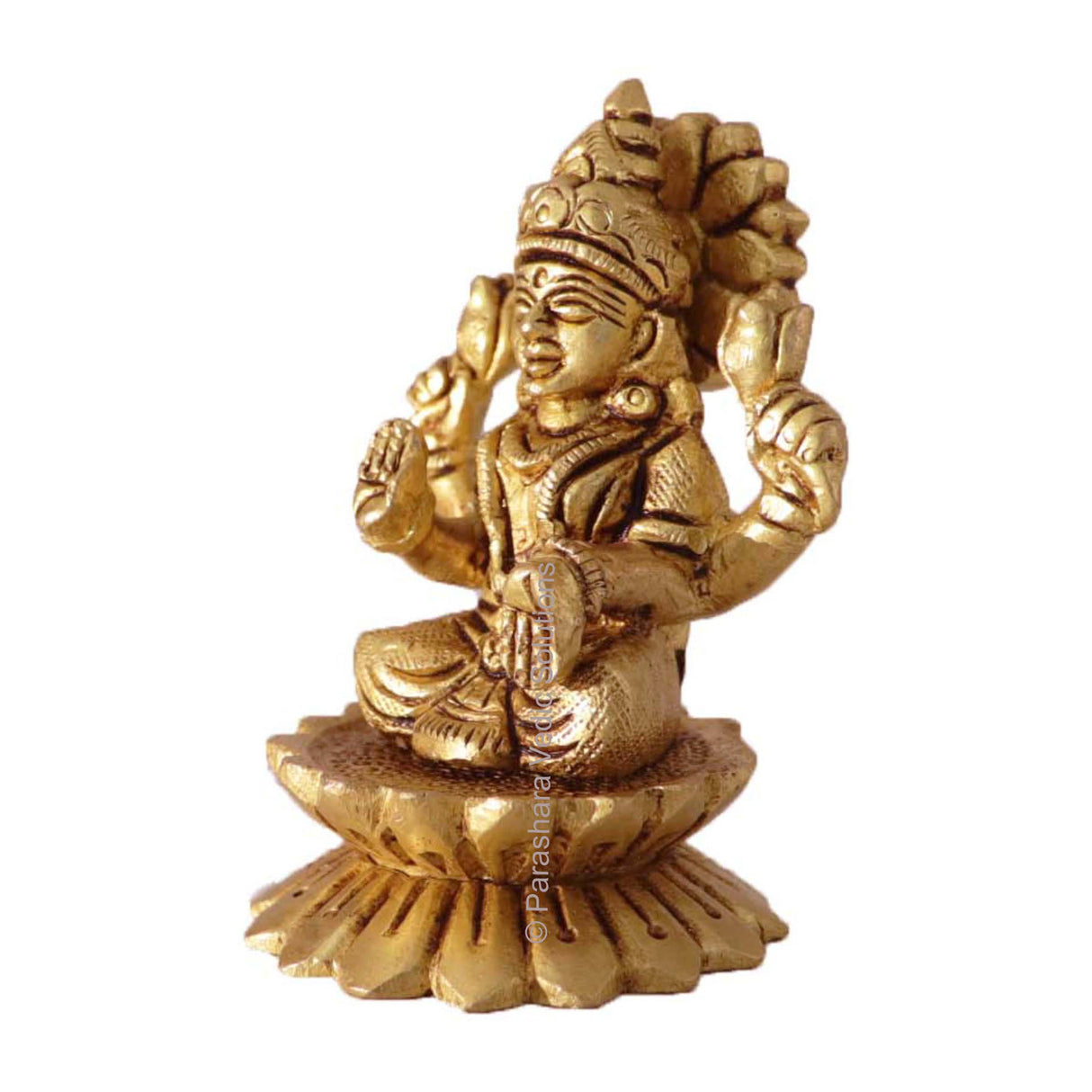 Arkam Brass Lakshmi Murti / Laxmi Idol / Pital Lakshmi Devi Statue - Antique Brass For Home / Temple / Office (Height: 7.8 cm, Weight: 340 gms) - Retail Maharaj