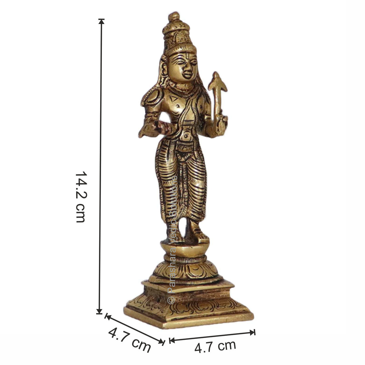 Arkam Brass Balaram Murti / Balram Idol / Pital Vishnu Balram Avatar Statue - Antique Brass For Home / Temple / Office (Height: 14.2 cm, Weight: 360 gms) - Retail Maharaj