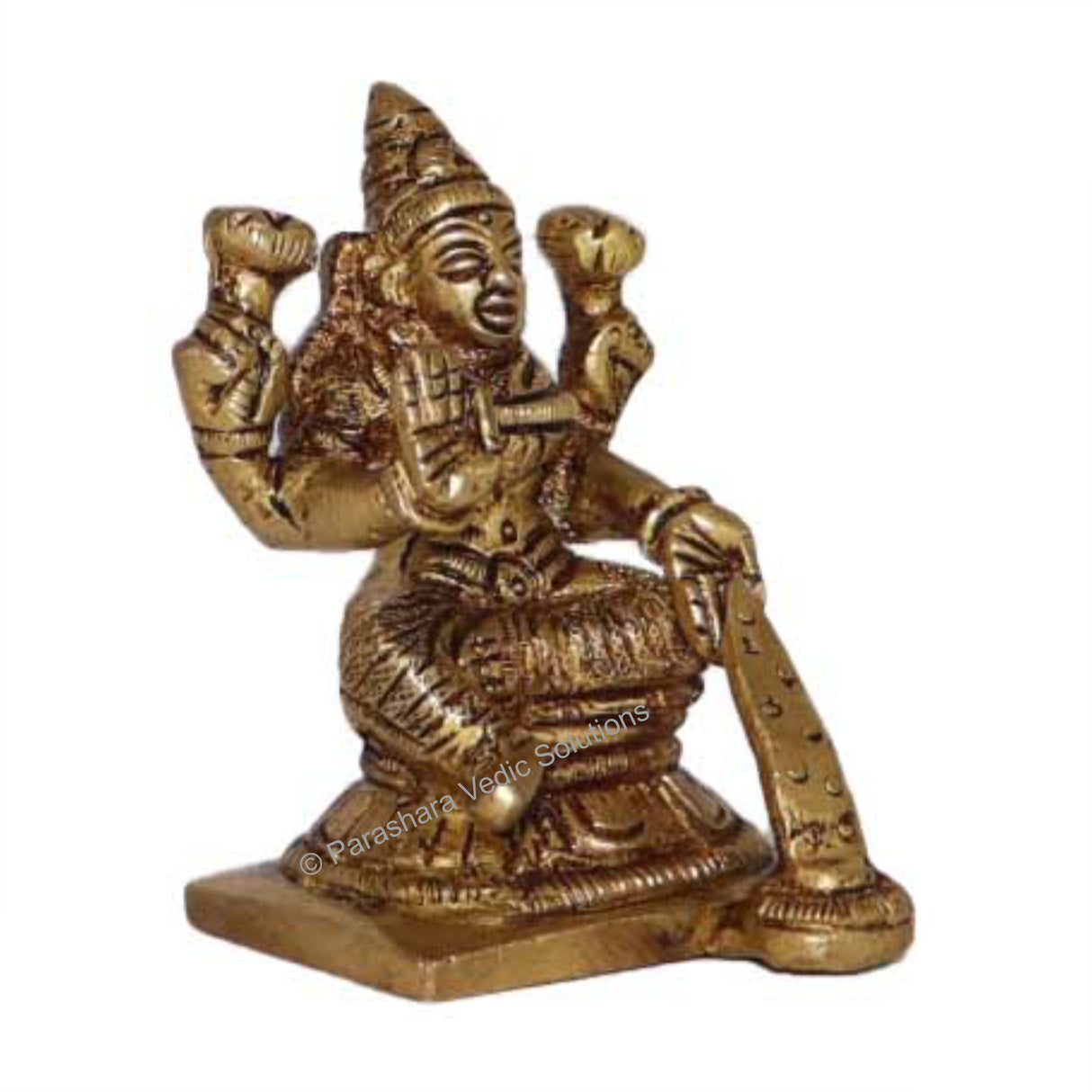 Arkam Brass Dhan Lakshmi Murti / Dhan Laxmi Idol / Pital Ashthalakshmi Statue - Antique Brass For Home / Temple / Office (Height: 6.5 cm, Weight: 200 gms) - Retail Maharaj