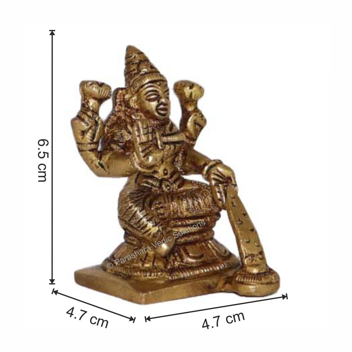 Arkam Brass Dhan Lakshmi Murti / Dhan Laxmi Idol / Pital Ashthalakshmi Statue - Antique Brass For Home / Temple / Office (Height: 6.5 cm, Weight: 200 gms) - Retail Maharaj