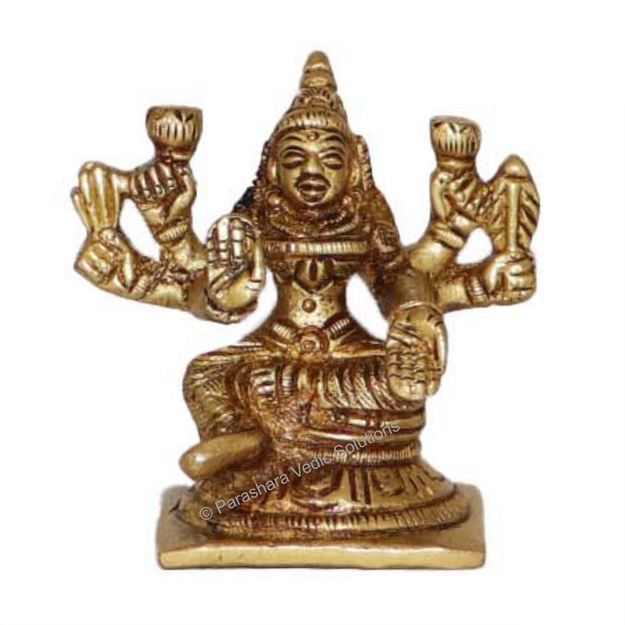 Arkam Brass Dhanya Lakshmi Murti / Dhanya Laxmi Idol / Pital Ashthalakshmi Statue - Antique Brass For Home / Temple / Office (Height: 6.4 cm, Weight: 210 gms) - Retail Maharaj