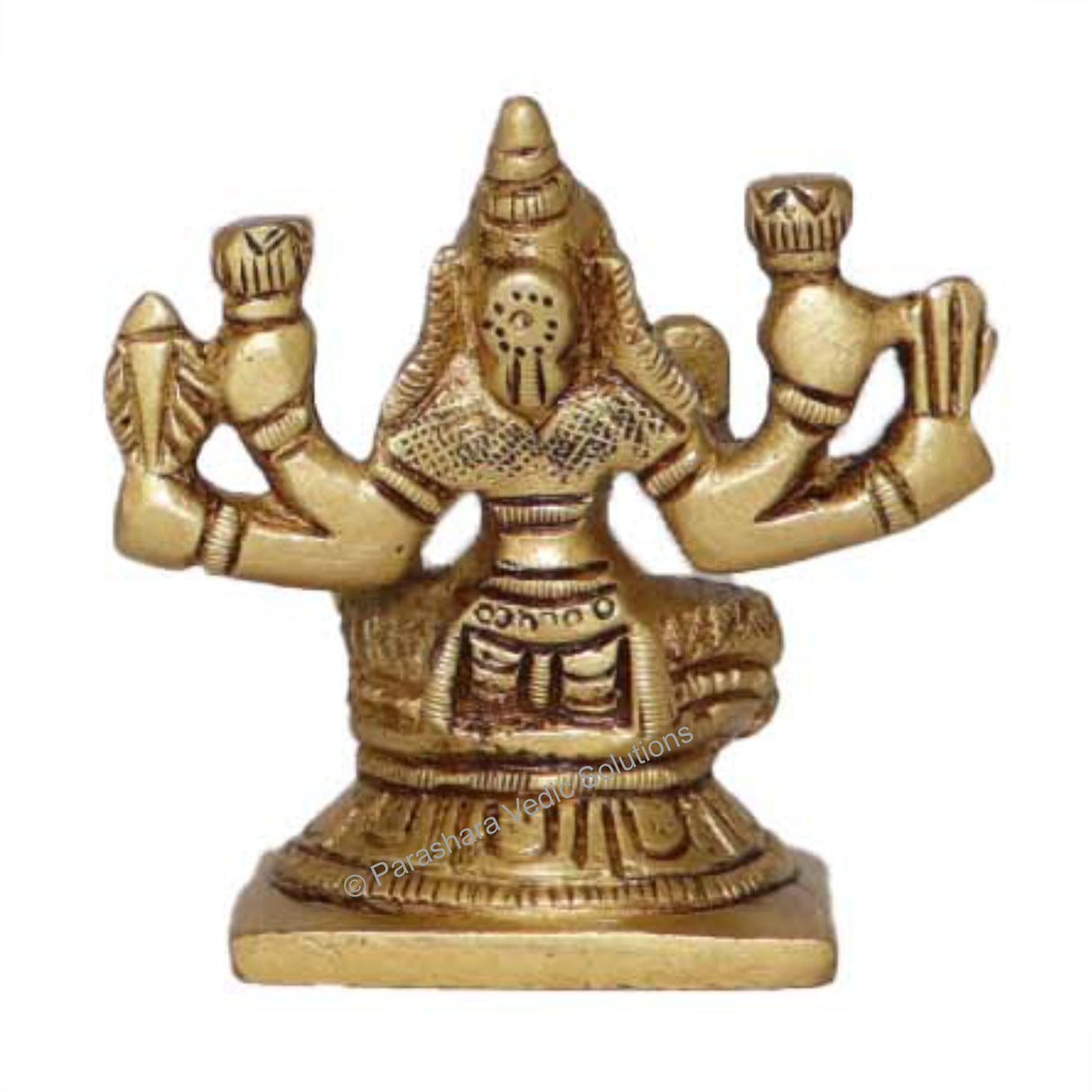 Arkam Brass Dhanya Lakshmi Murti / Dhanya Laxmi Idol / Pital Ashthalakshmi Statue - Antique Brass For Home / Temple / Office (Height: 6.4 cm, Weight: 210 gms) - Retail Maharaj