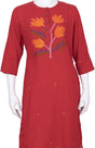 Jamdani Cotton Kameez – Red - Retail Maharaj