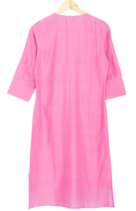 Jamdani Cotton Kameez – Pink - Retail Maharaj