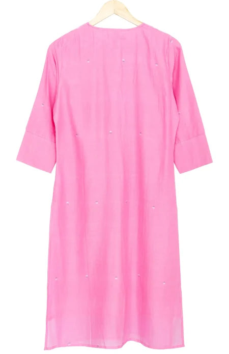 Jamdani Cotton Kameez – Pink - Retail Maharaj