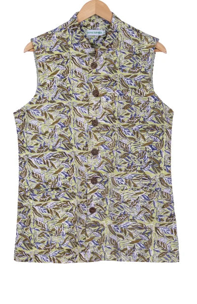 Handblock Printed Cotton Handloom Jacket – Multi - Retail Maharaj