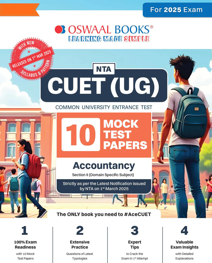 NTA CUET (UG) 10 Mock Test Papers | Section II Accountancy (For 2025 Exam) | With New Syllabus & Pattern Released on 1st March 2025 - Retail Maharaj