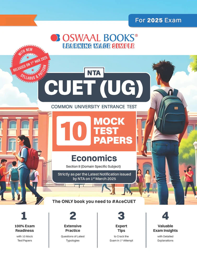 NTA CUET (UG) 10 Mock Test Papers | Section II Economics (For 2025 Exam) | With New Syllabus & Pattern Released on 1st March 2025 - Retail Maharaj