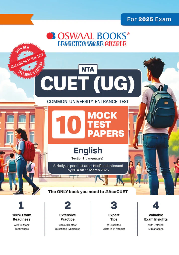 NTA CUET (UG) 10 Mock Test Papers | Section I English (For 2025 Exam) | With New Syllabus & Pattern Released on 1st March 2025 - Retail Maharaj