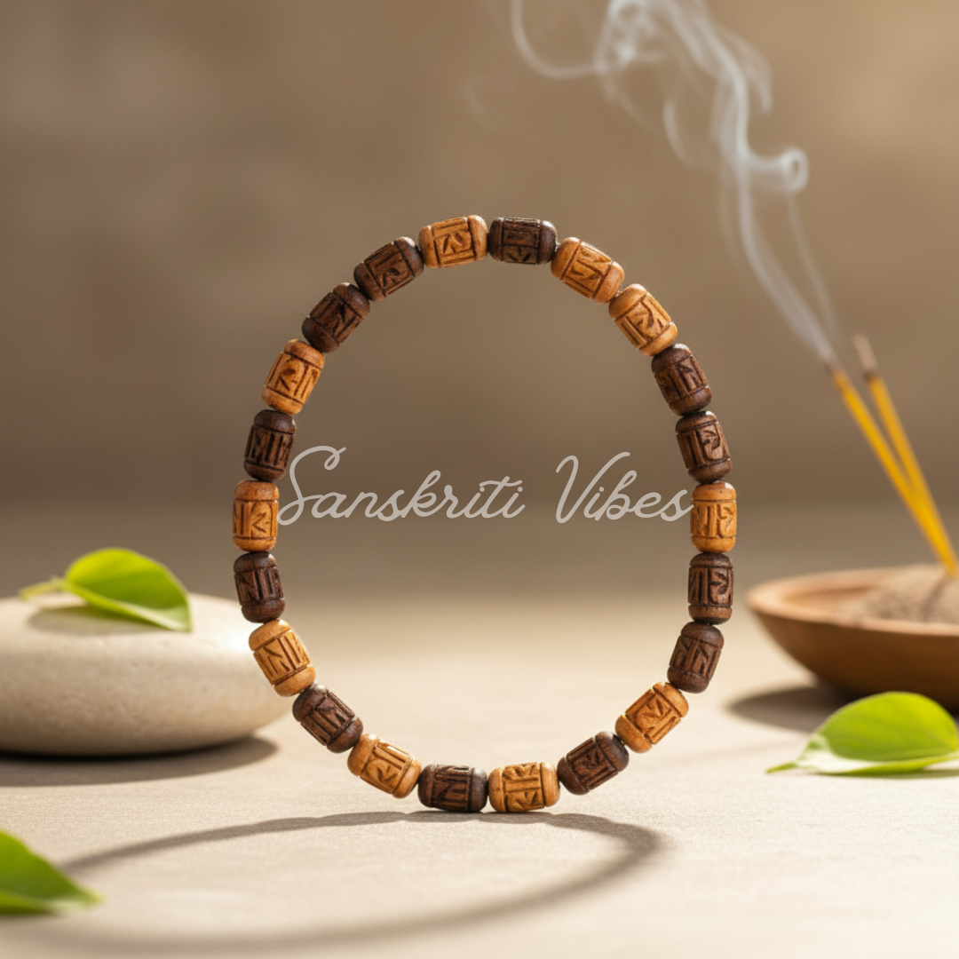 Radhe Radhe Complete Tulsi Set – Kanthi, Bracelet, and Earrings | Sacred Tulsi Jewelry Set for Devotion, Spiritual Elegance & Protection - Retail Maharaj