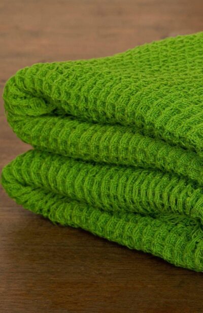 Handwoven Green Honeycomb Cotton Bath Towel - Retail Maharaj