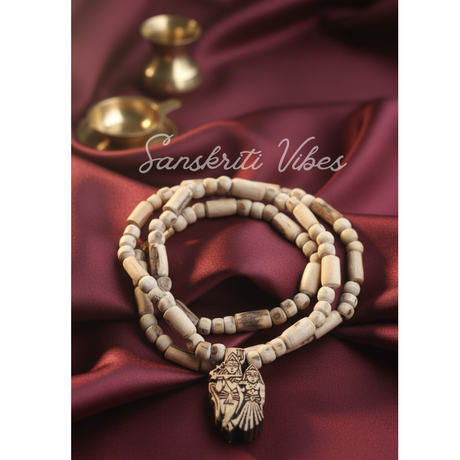 Radha Krishna Tulsi Locket Kanthi Mala – Divine Spiritual Necklace - Retail Maharaj