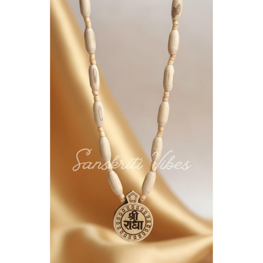 Shri Radha Small Locket Kanthi Mala – Divine Spiritual Necklace - Retail Maharaj