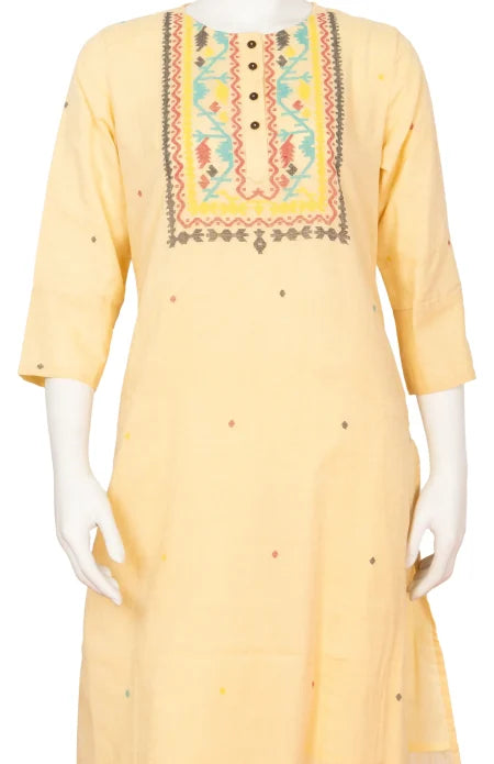 Jamdani Cotton Kameez – Cream - Retail Maharaj
