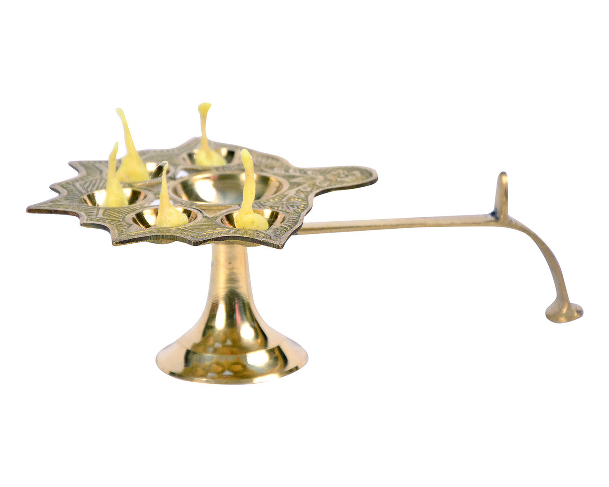 Panch Arti Diya Stand – Five Elements Design for Spiritual Rituals - Retail Maharaj