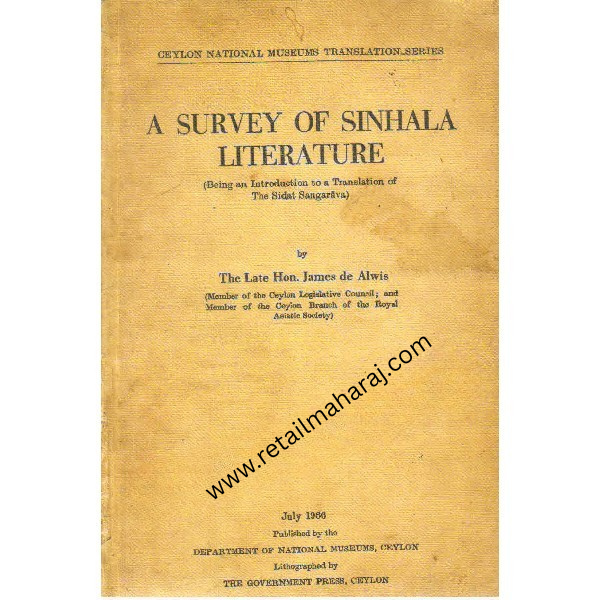 A Survey of Sinhala Literature - Retail Maharaj