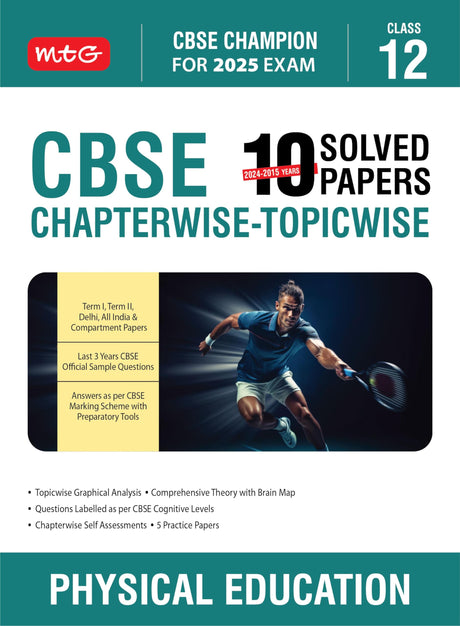 Cbse 10 Years (2024-2015) Chapterwise Topicwise Solved Papers Class 12 Physical Education (Pyq) Book - Cbse Champion For 2025 Exam | Cbse Question Bank With Sample Papers - Retail Maharaj