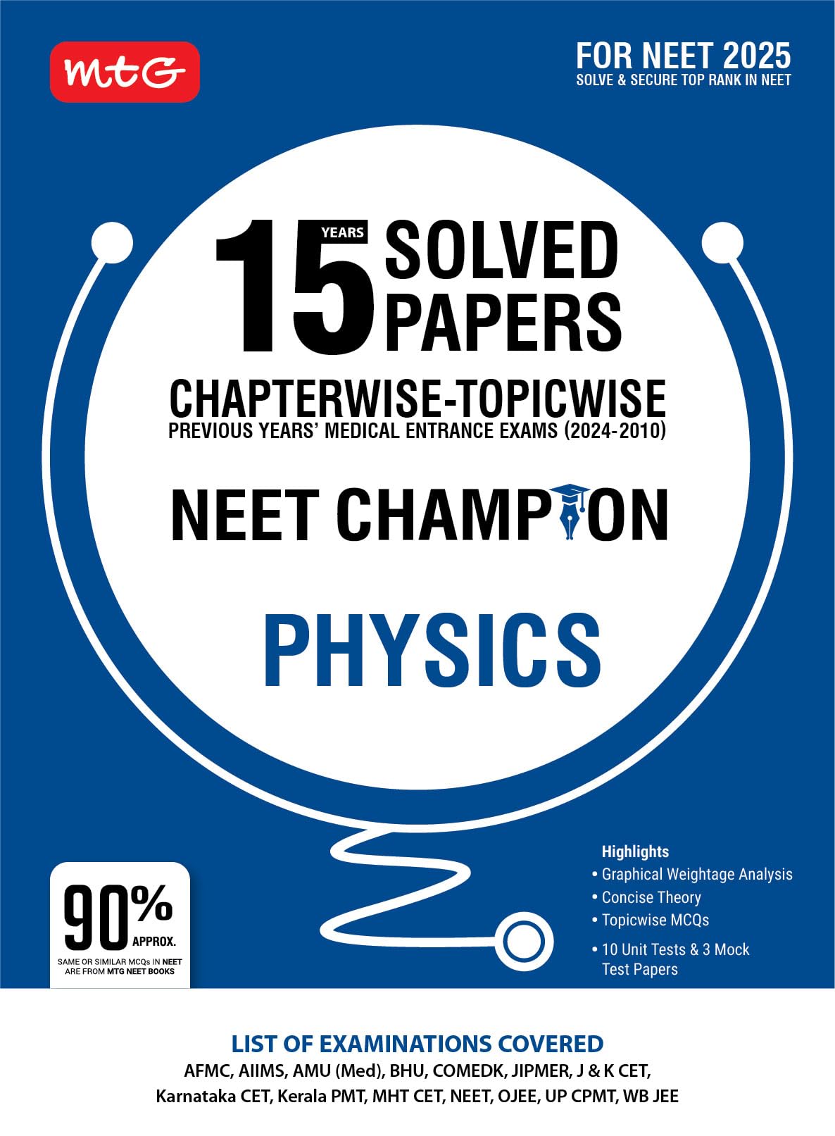 15 Years Neet Chapterwise Topicwise Previous Years Solved Papers Physics (Pyq Book) With Medical Entrance Exam Questions - Neet Champion For 2025 Exam - Retail Maharaj