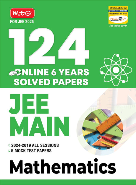 124 Jee Main Mathematics Online (2024-2019 All Session) 6 Previous Years Solved Papers (Pyq) For 2025 Exam - Retail Maharaj