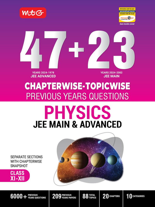 47 + 23 Years Jee Main (2024-2002) And Jee Advanced (2024-1978) Chapter-Wise Topic-Wise Previous Years Solved Question Papers Physics Book – Jee Pyq Question Bank For 2025 Exam - Retail Maharaj