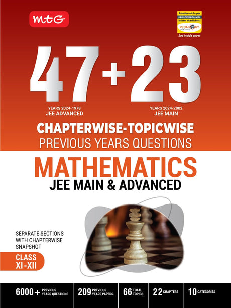 47 + 23 Years Jee Main (2024-2002) And Jee Advanced (2024-1978) Chapter-Wise Topic-Wise Previous Years Solved Question Papers Mathematics Book – Jee Pyq Question Bank For 2025 Exam - Retail Maharaj