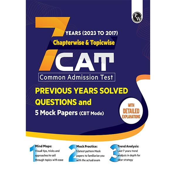 Pw Cat 7 Years Chapterwise & Topicwise Previous Years Solved Questions (2023-2017) And 5 Mock Paper - Retail Maharaj