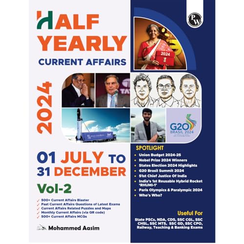 Pw Half Yearly Current Affairs Magazine Vol 2 July To December 2024 English Edition By Mohammed Aasim Sir | For Ssc, Banking, Teaching, Railway, Defence And Other Competitive Exams - Retail Maharaj