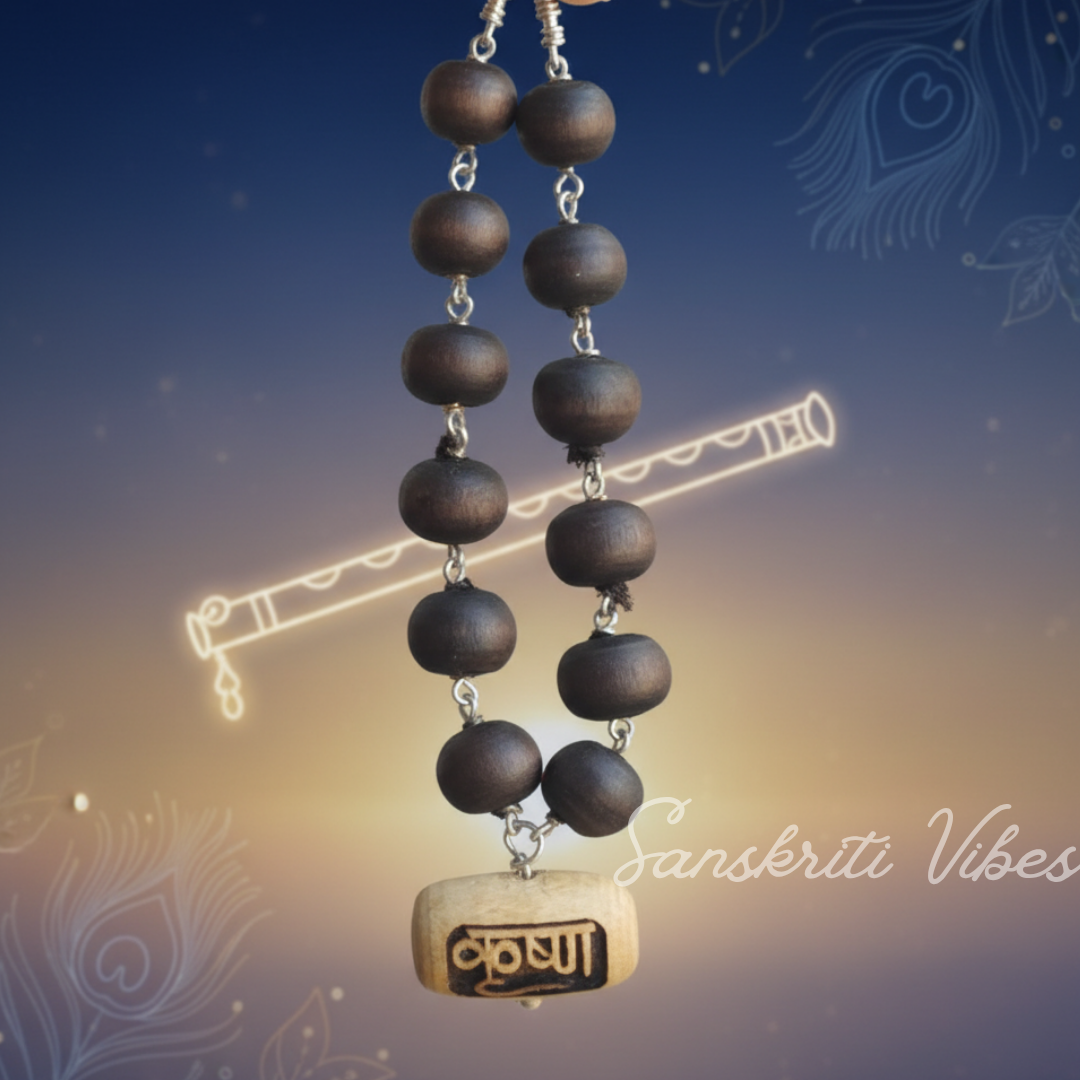 54+1 Krishna Shyama Beads Silver Mala – For Chanting and Spiritual Wear