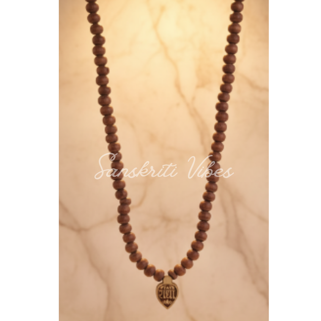 Small Radha Locket Kanthi Mala – Sacred Necklace for Spiritual Healing & Protection