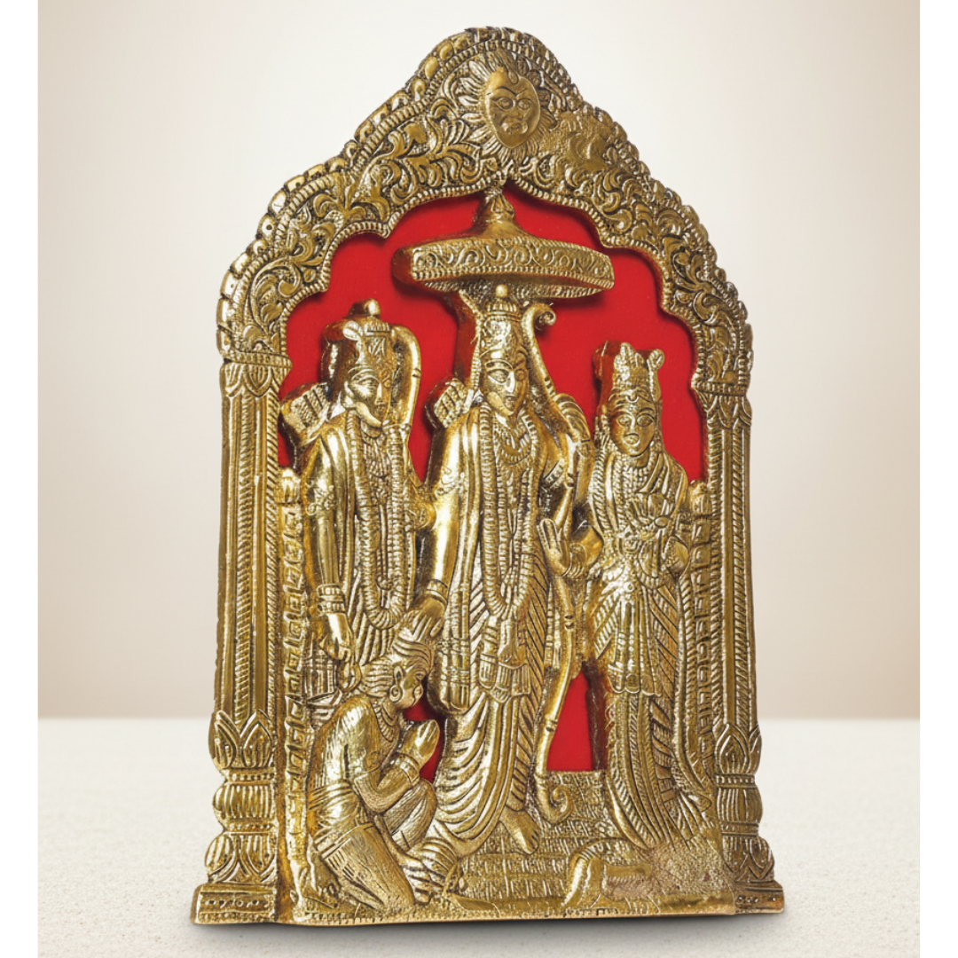 Lord Ram Darbar Idol Wall Hanging and Table Top Metal Decorative Showpiece – 25 cm (Aluminium) - Retail Maharaj