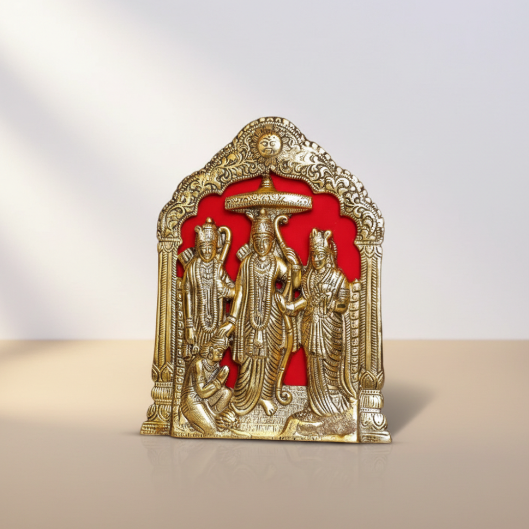 Lord Ram Darbar Idol Wall Hanging and Table Top Metal Decorative Showpiece – 25 cm (Aluminium) - Retail Maharaj