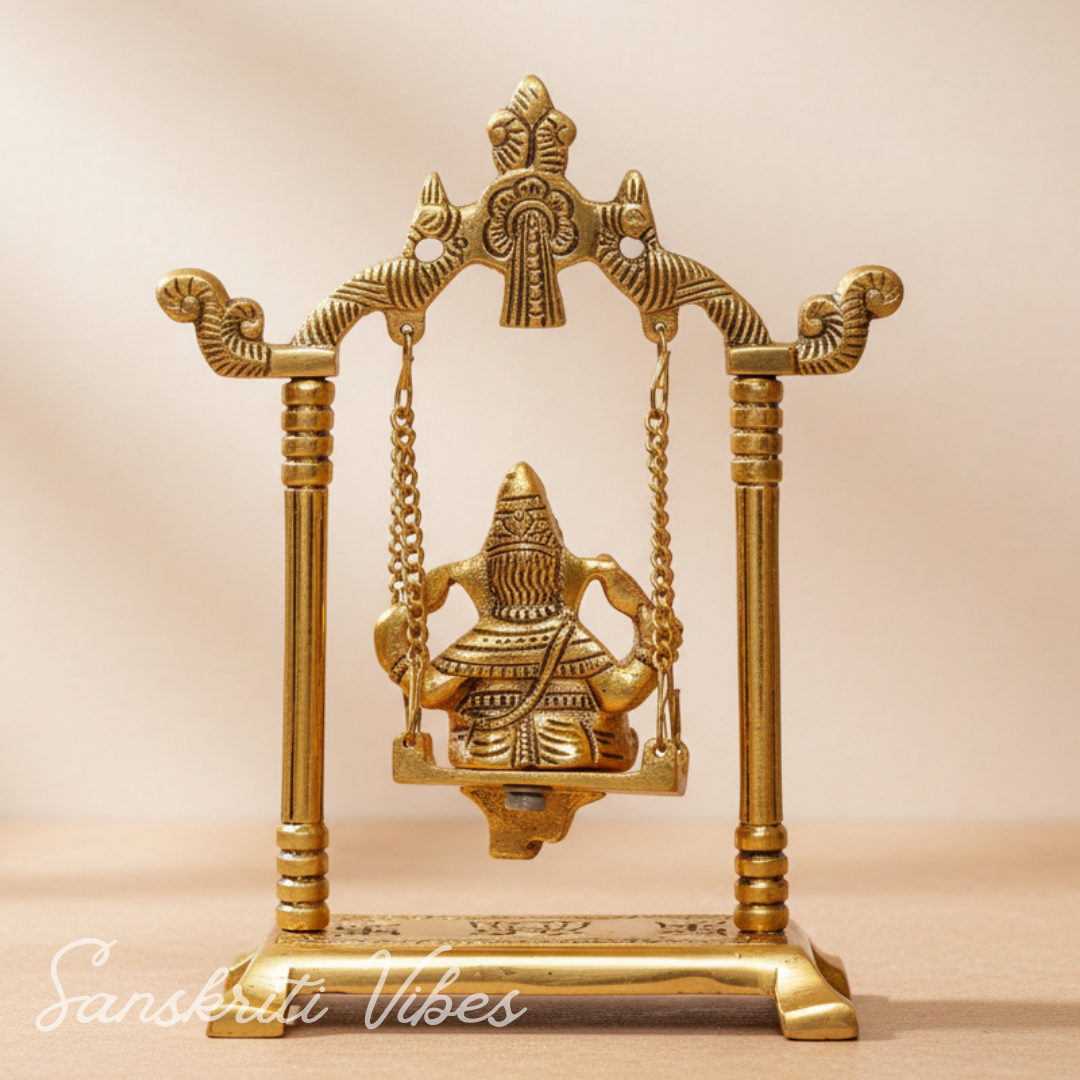 Ganesh Ji Jhula Idol Decorative Showpiece for Home and Pooja Room