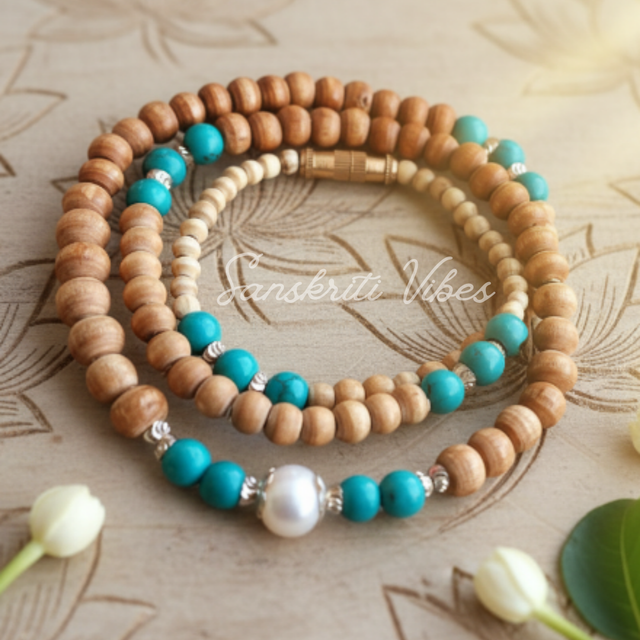 Real Pearl Moti Tulsi Kanthi Mala – Premium Quality Tulsi Beads with Real Pearls - Retail Maharaj