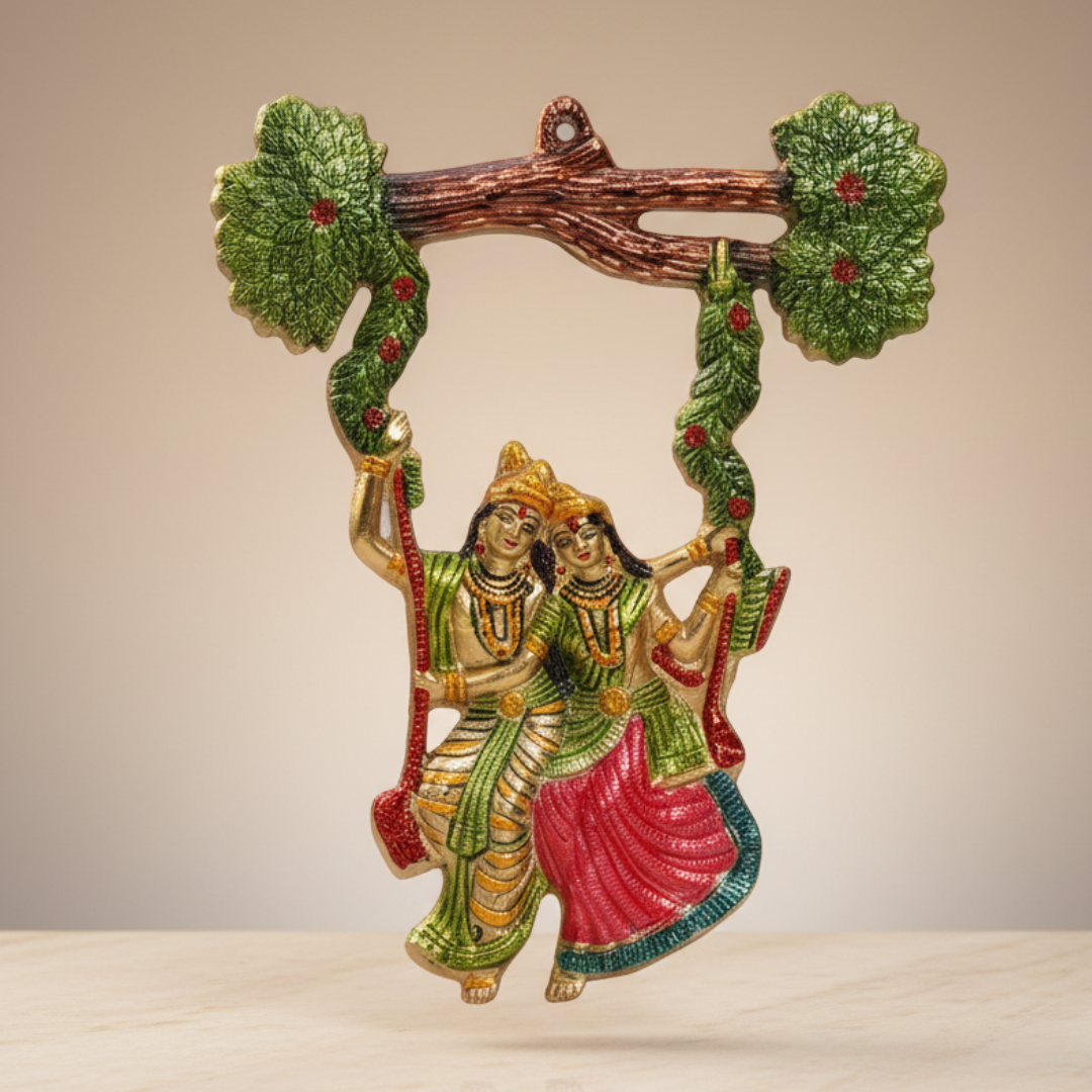 Handcrafted Radha Krishna Metal Statue Decorative Idol for Home Decor and Pooja by Sanskriti Vibes