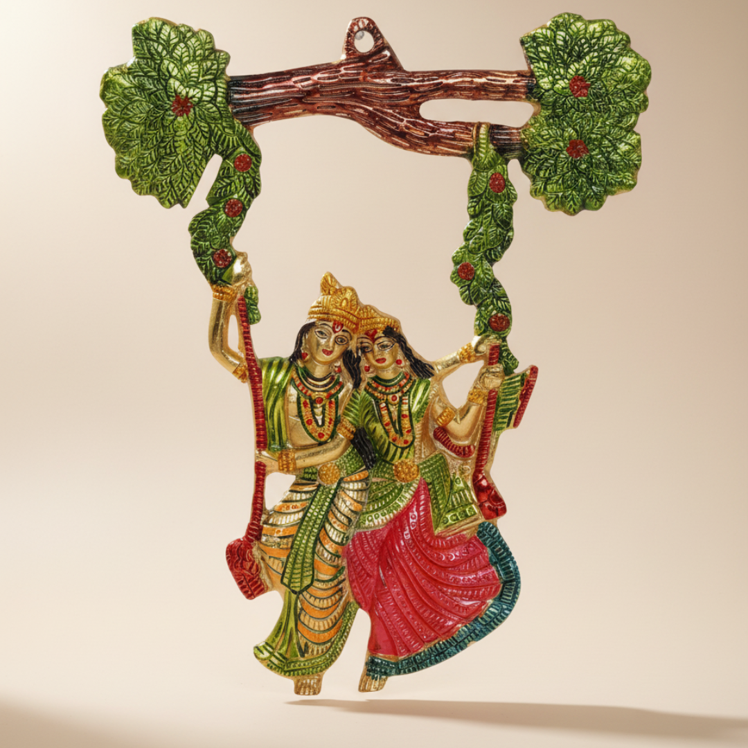 Handcrafted Radha Krishna Metal Statue Decorative Idol for Home Decor and Pooja by Sanskriti Vibes