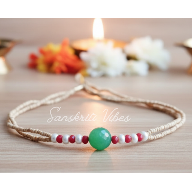 Original Stone with White Moti Tulsi Kanthi Mala – Premium Quality Stone Beads, White Pearls & Tulsi, Spiritual Mala - Retail Maharaj