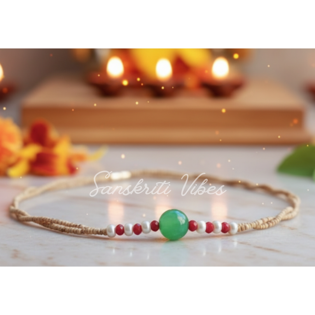 Original Stone with White Moti Tulsi Kanthi Mala – Premium Quality Stone Beads, White Pearls & Tulsi, Spiritual Mala - Retail Maharaj