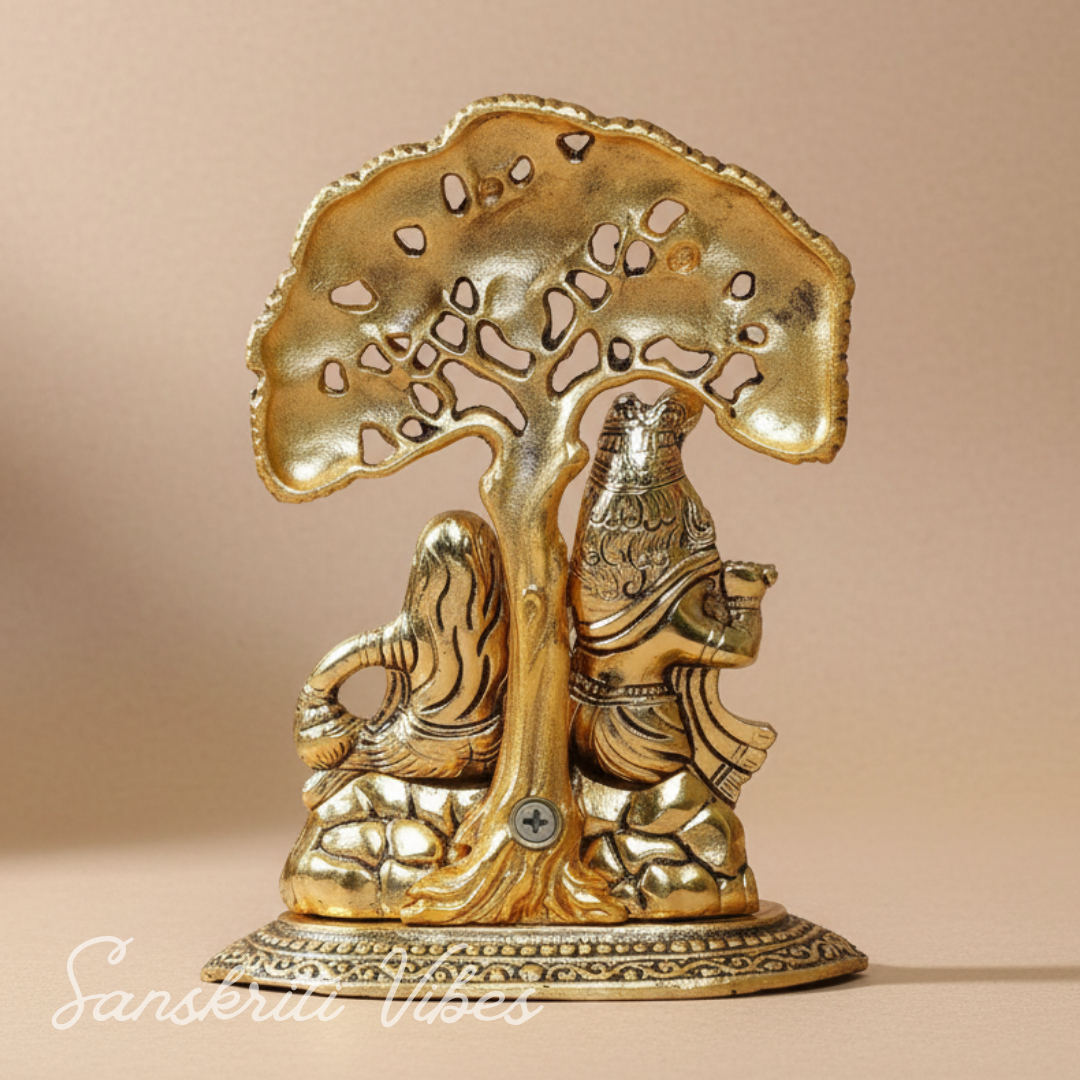 Radha Krishna Under Kadam Tree Metal Statue for Home Decor and Spiritual Gifting