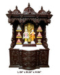 Ghar Mandir - Sag Wood (Teak Wood) with Cherry Polish (84" x 54") - Retail Maharaj