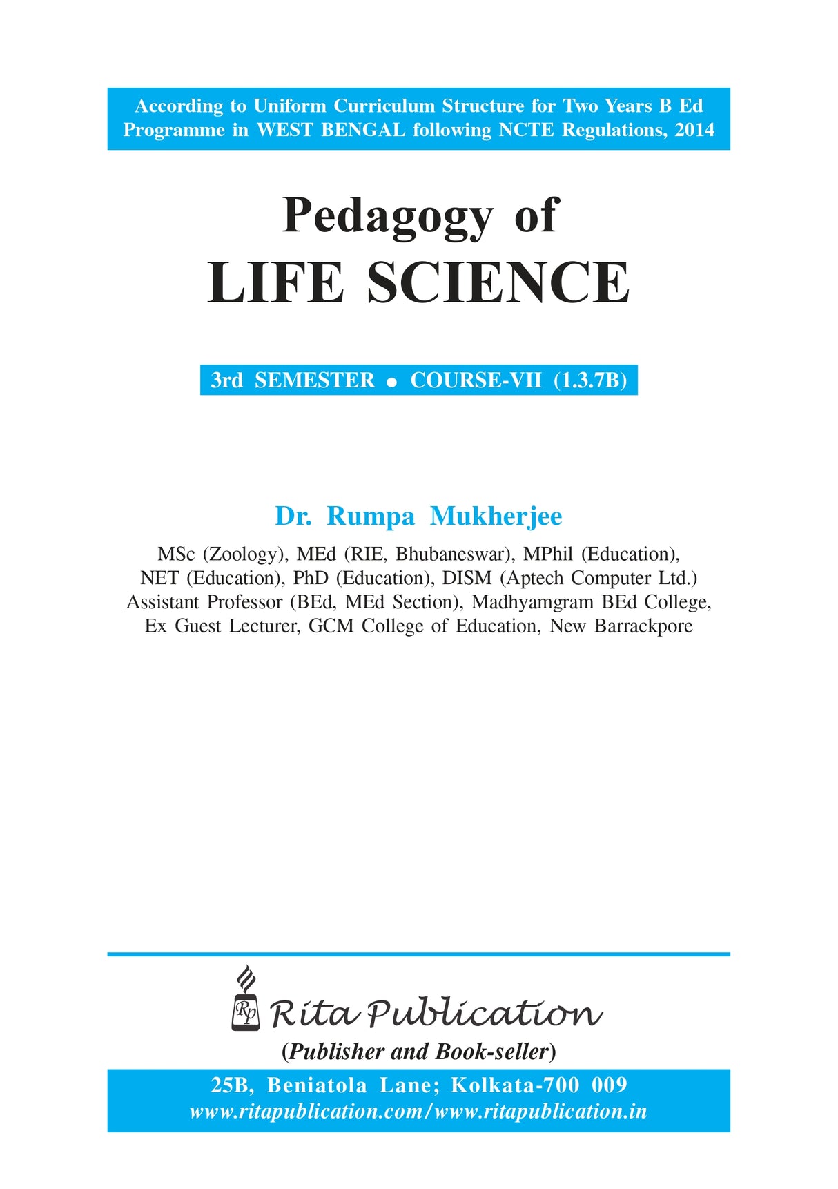 Pedagogy Of Life Science (English Version) Course- VII(B) 3rd Semester - Retail Maharaj