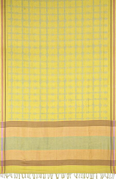 Tangail Mercerised Cotton Saree – Yellow - Retail Maharaj