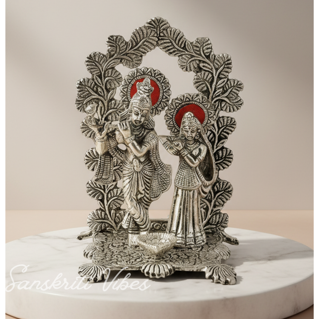 Radha Krishna Statue Special Gift for Wedding and Home Decor Aluminium Showpiece