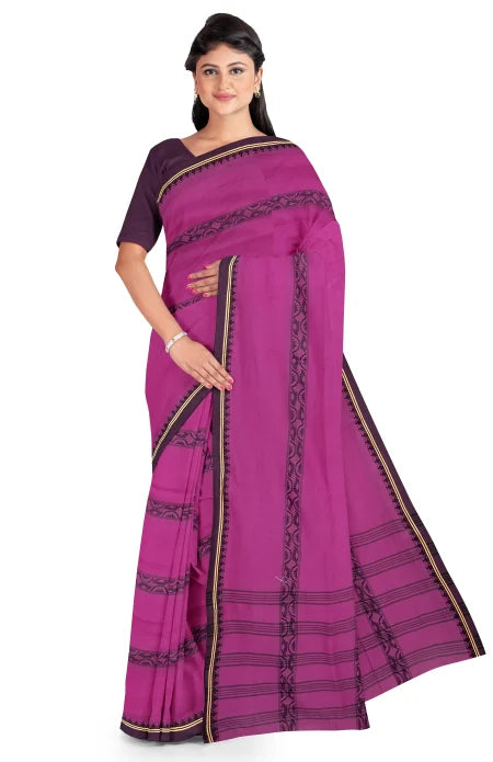 Santipuri Cotton Saree – Magenta - Retail Maharaj
